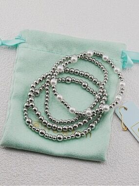 Enewton 4-Piece Silver and Pearl Bracelet Set